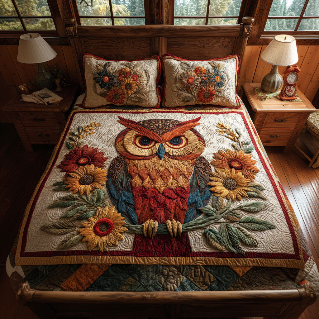 Sunflower Owl Dream CW2708019CL Duvet Cover Set