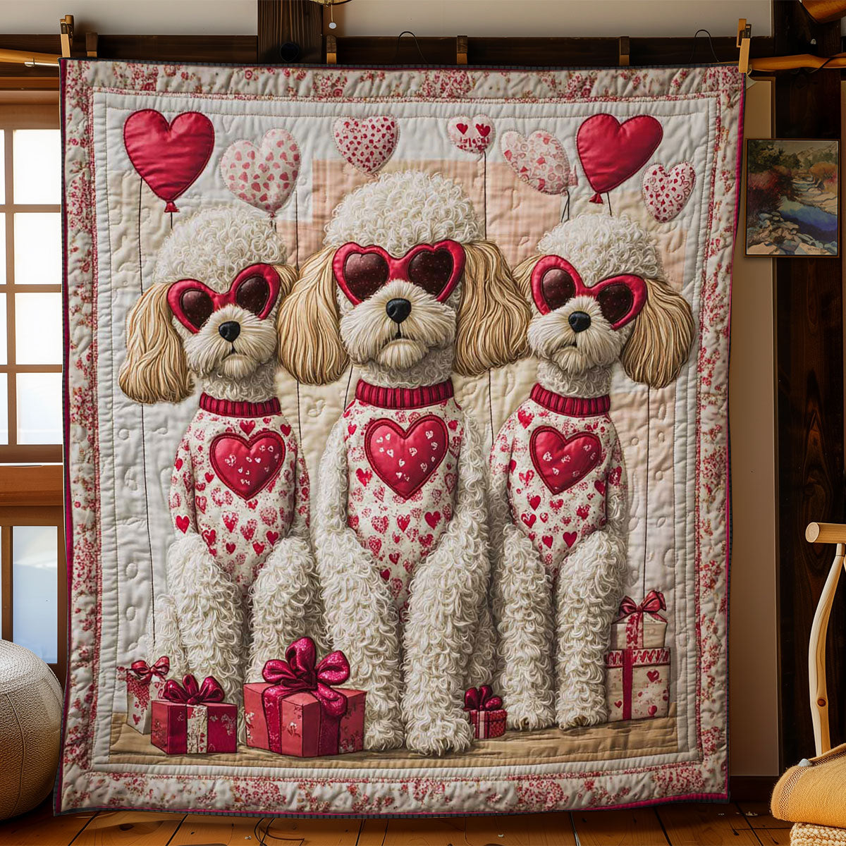 Poodle Love Trio WN3112009CL Quilt