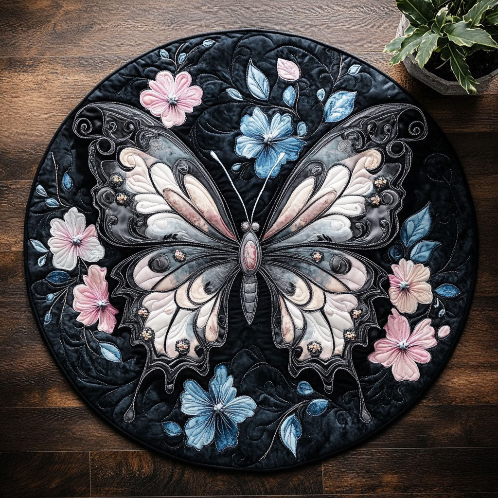 Magic Butterfly CW0207026CL Quilted Round Mat