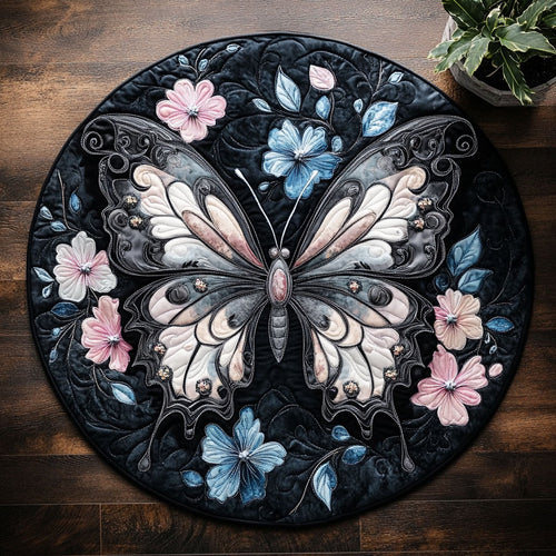 Magic Butterfly CW0207026CL Quilted Round Mat