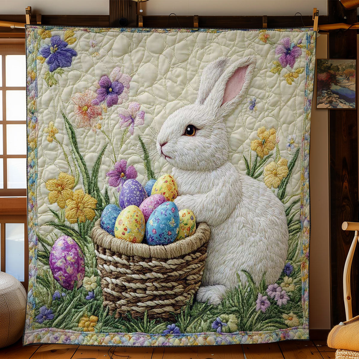 Whimsical Easter Rabbit WN0403059CL Quilt