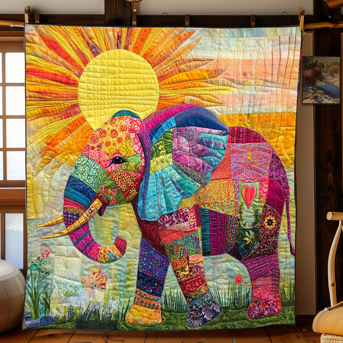 Patchwork Elephant WJ1912033CL Quilt