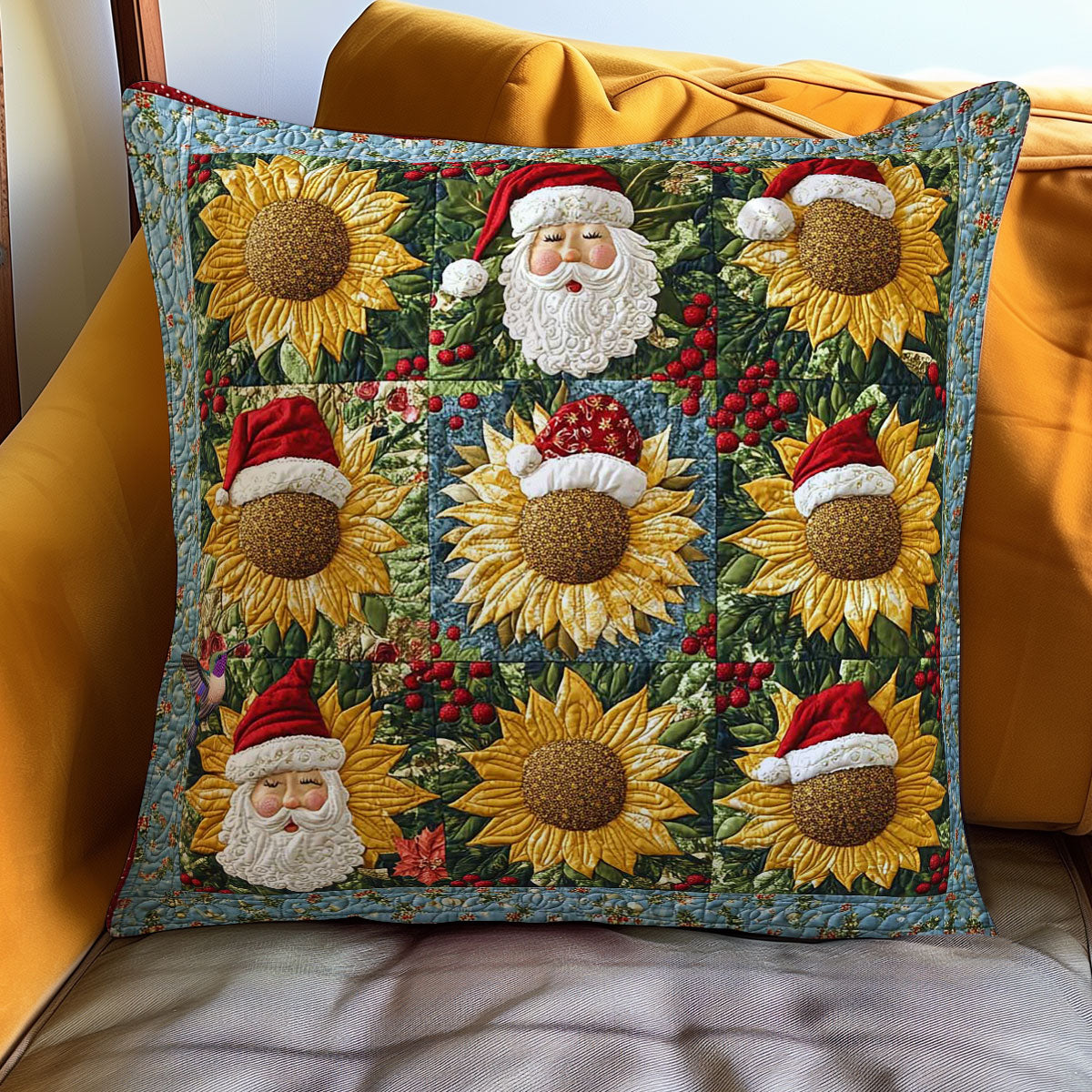 Sunflower Santa Joy WN2111028CL Quilt Pillow Case