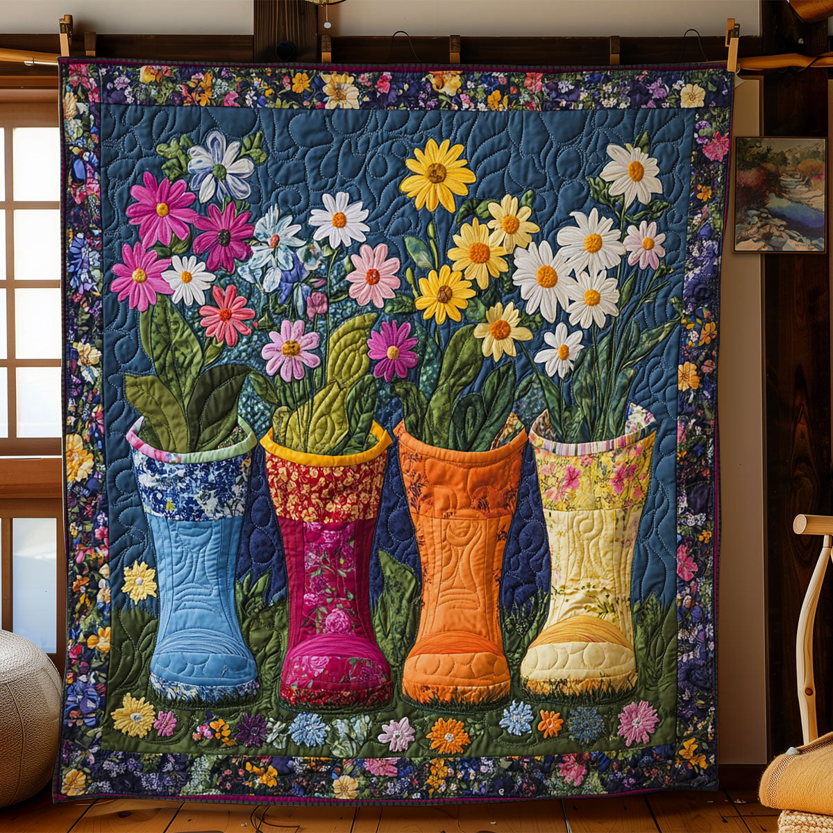 Flower Boots WY1202099CL Quilt