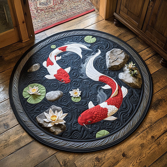 Koi Harmony CP0410034CL Quilted Round Mat