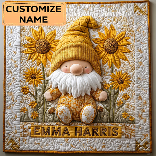 Sunny Gnome CW3007051CL Personalized Baby Quilt