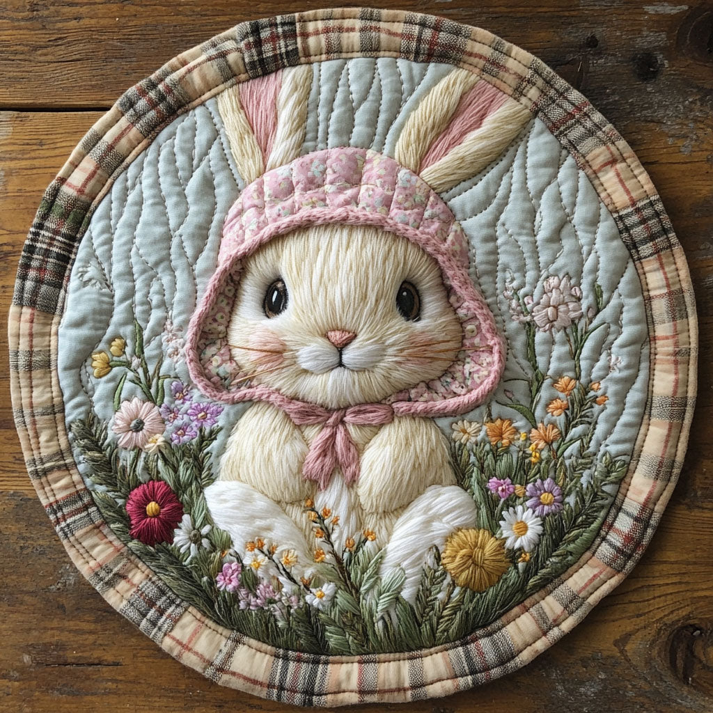 Sweet Bunny Patch WN1807094CL Quilted Round Mat