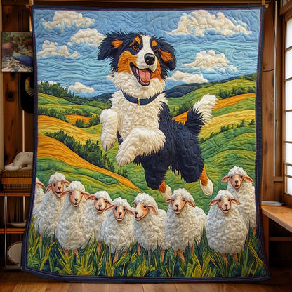 Border Collie And Sheep WY2101044CL Quilt