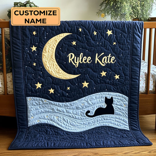 Starlit Whiskers WJ1607006CL Personalized Baby Quilt