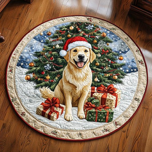 Christmas Pup CW2108004CL Quilted Round Mat