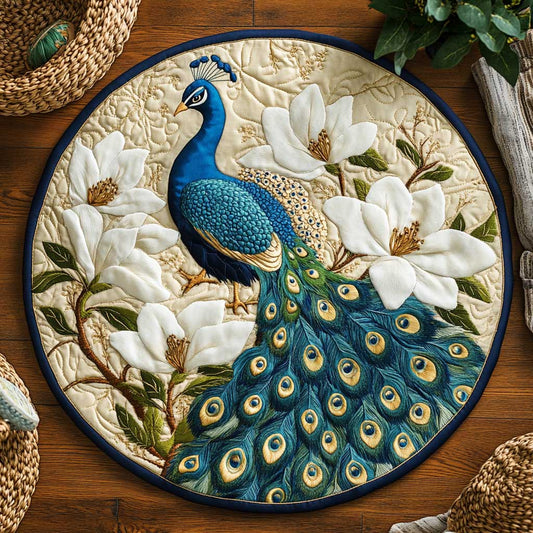 Peacock Serenity WN2203076CL Quilted Round Mat