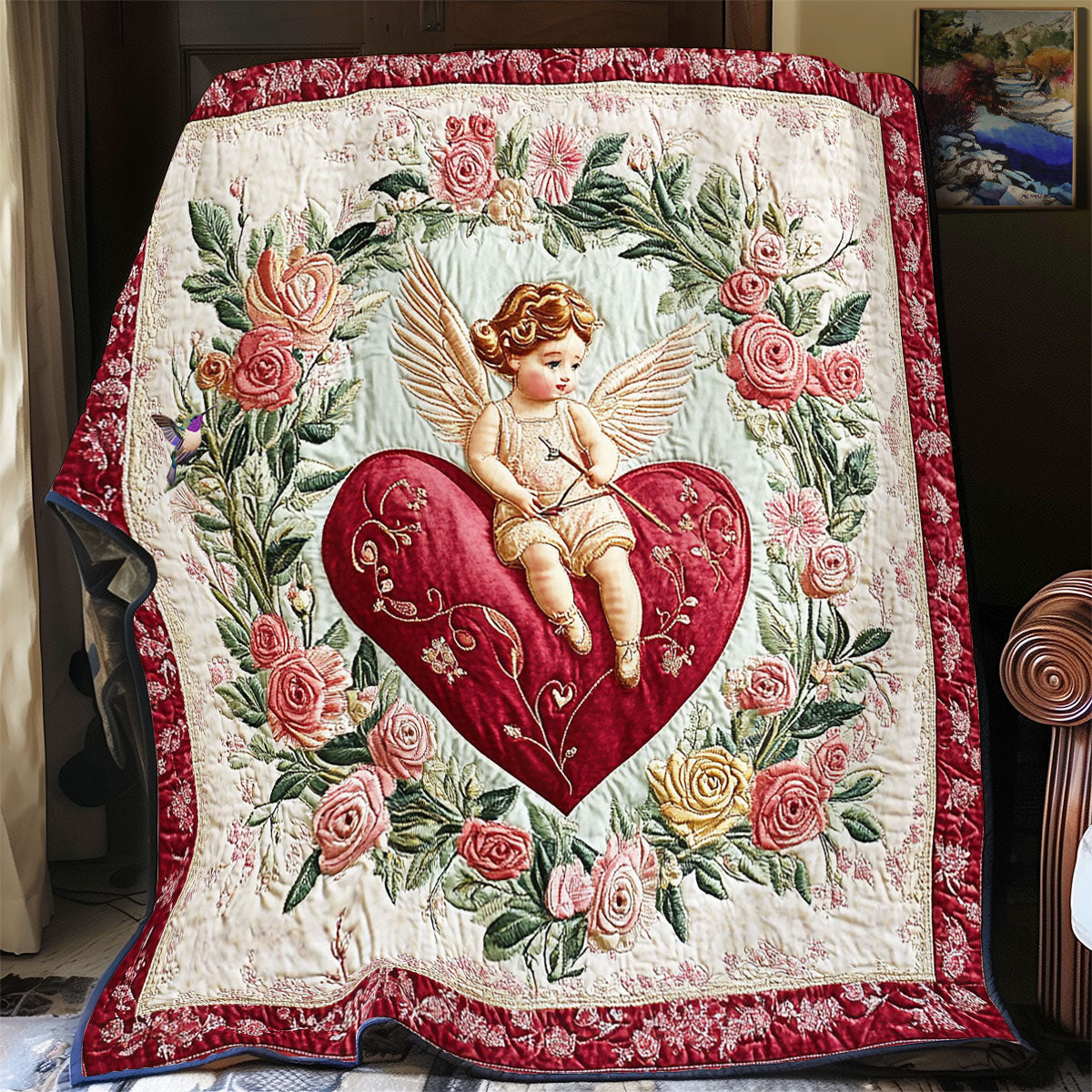 Valentine Cupid WY2712070CL Quilt