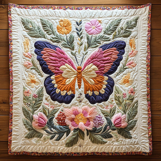 Floral Butterfly CW0107017CL Quilt