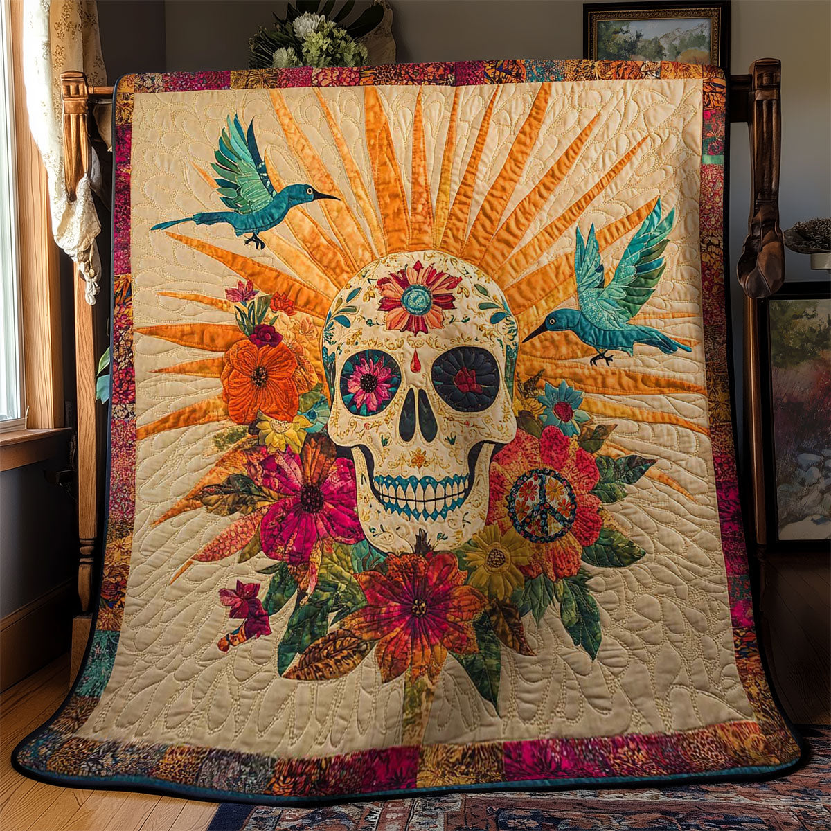 Skull And Hummingbird WN3110068CL Quilt