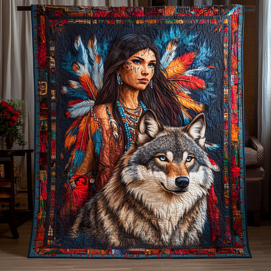 Echo Spirit Wolf And Woman WN0908025CL Quilt