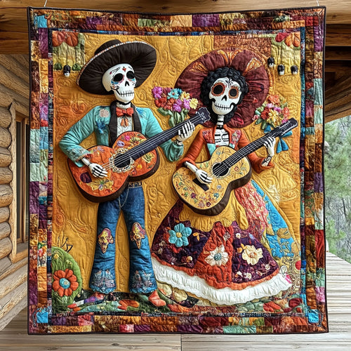 Skeleton Couple Dance CP1005028CL Quilt