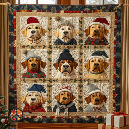 Golden Retriever Winter Cheer WN1810024CL Quilt