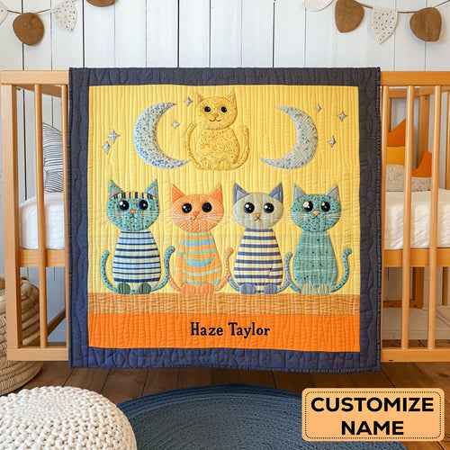 Midnight Cats WN2407055CL Personalized Baby Quilt
