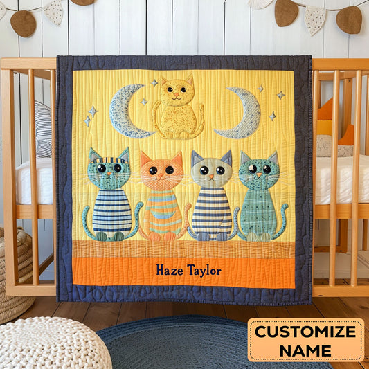 Midnight Cats WN2407055CL Personalized Baby Quilt