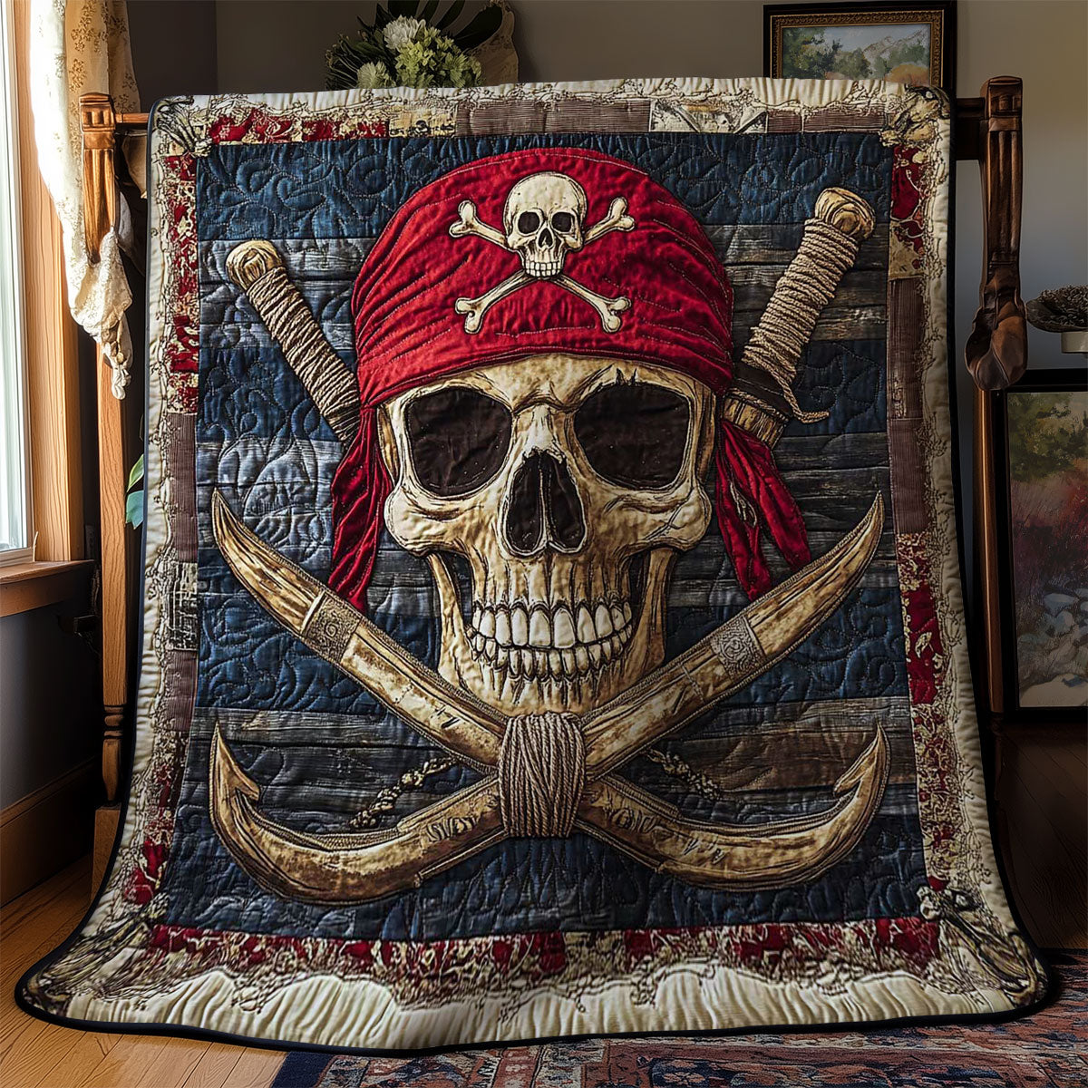 Skull And Crossed Oars WN2301024CL Quilt