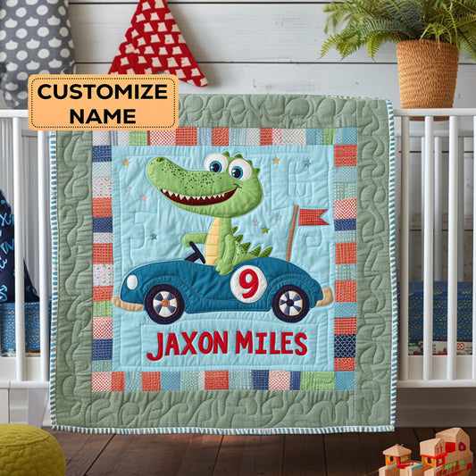 Gator Racer WY2807022CL Personalized Baby Quilt