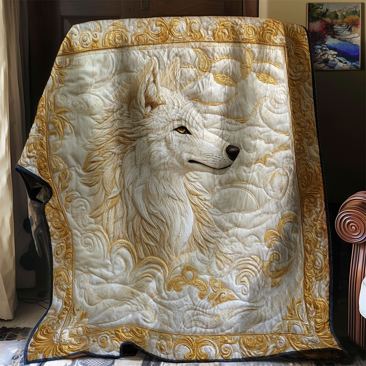 Fierce White Wolf WJ2712015CL Quilt