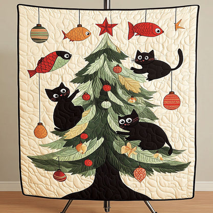 Festive Fish Black Cat WN1411088CL Quilt