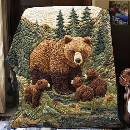 Forest Bear Family WP2003026CL Quilt