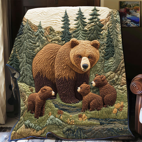 Forest Bear Family WP2003026CL Quilt