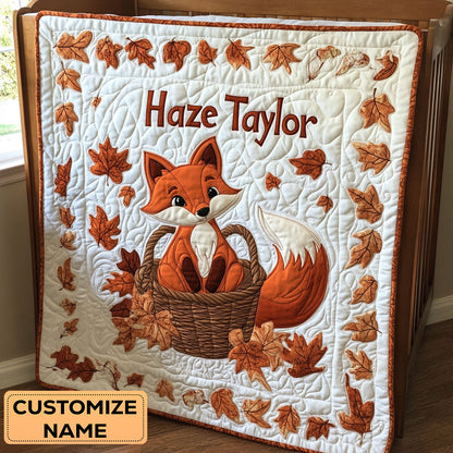 Basket Fox WN2907013CL Personalized Baby Quilt