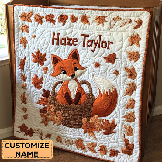 Basket Fox WN2907013CL Personalized Baby Quilt