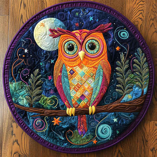Owl Moon WX0605039CL Quilted Round Mat