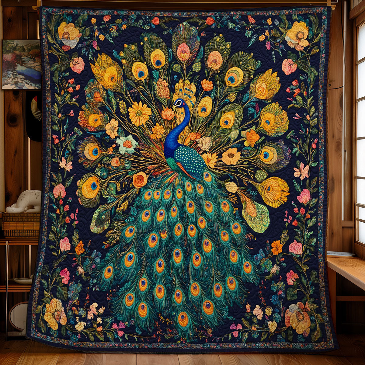 Beautiful Feather Of Peacock WY0602126CL Quilt