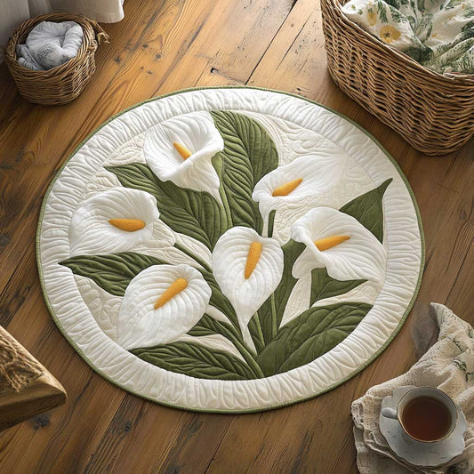 Calla Lilies Reflection WN2503036CL Quilted Round Mat