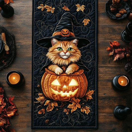 Halloween Meowgic WY0907033CL Quilted Table Runner