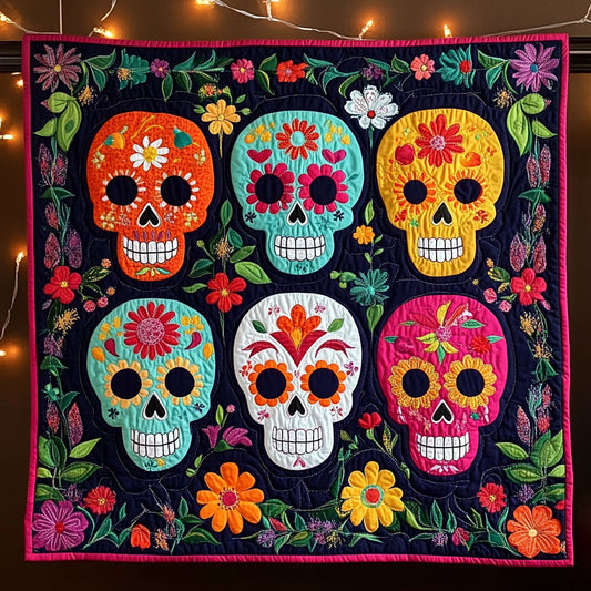 Skulls In Bloom WJ2508011CL Quilt