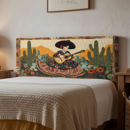 Mexican Mariachi Woman Serenade WN1112179CL Quilted Headboard Slipcover