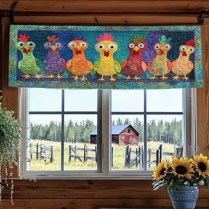 ColorPop Chickens WN1406058CL Quilted Valance