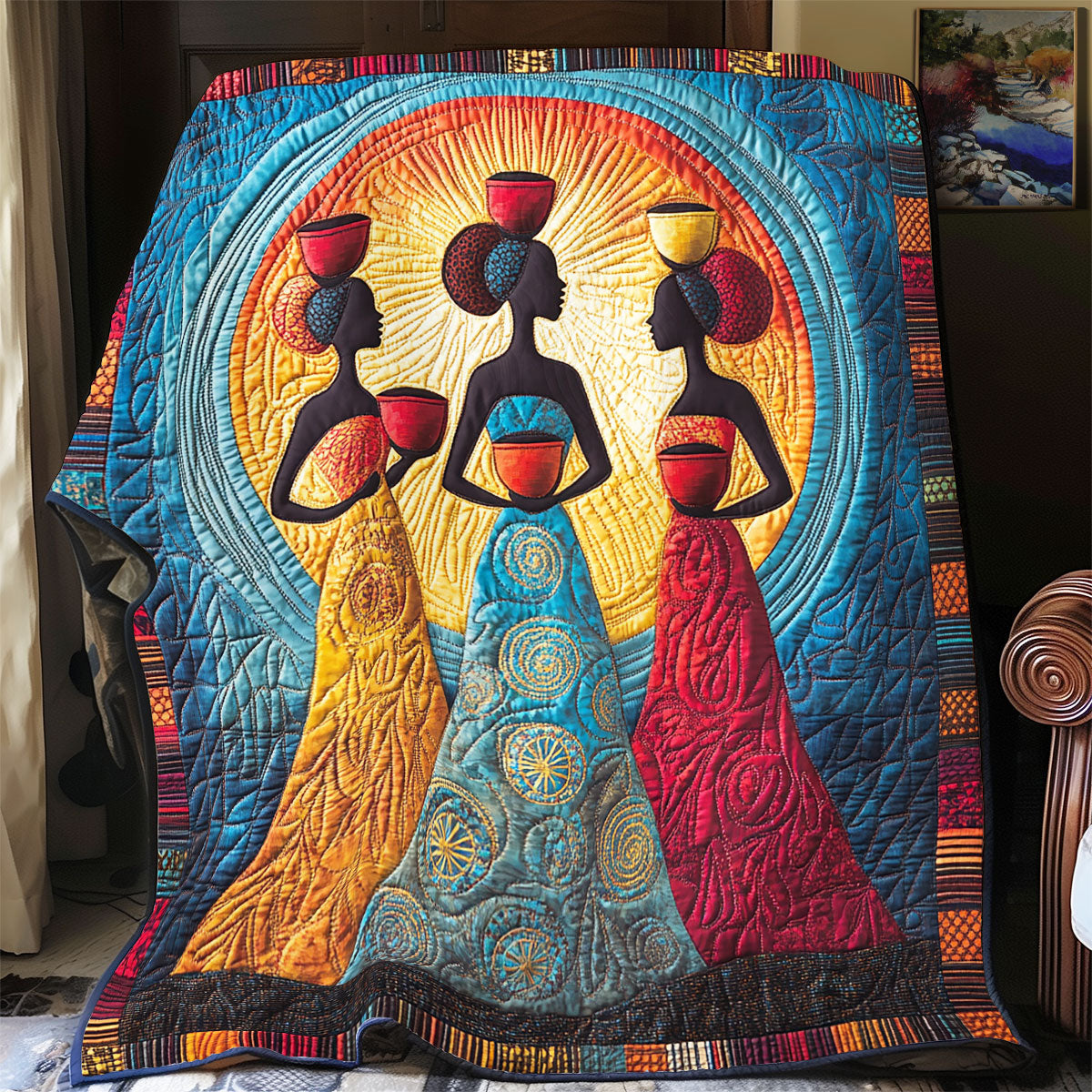 Three African Woman WX0406052CL Quilt