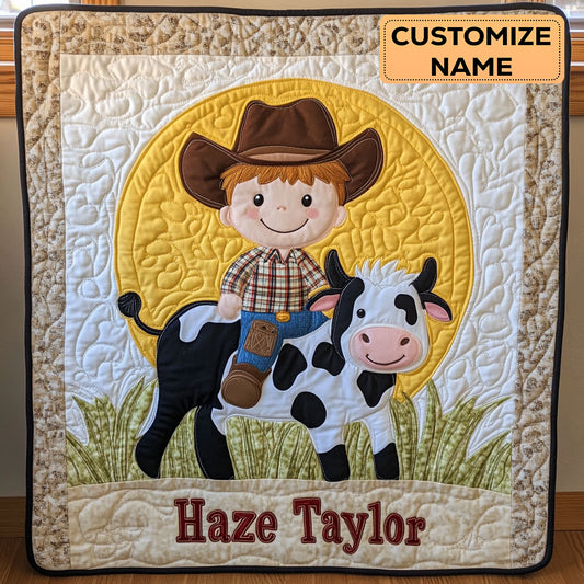 Cowboy Smile WN2807037CL Personalized Baby Quilt