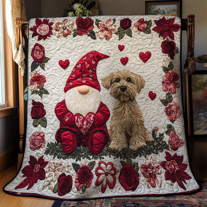 Gnome And Pup Love WN0801008CL Quilt