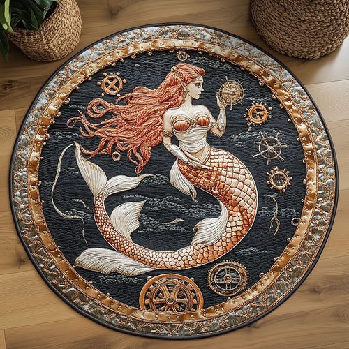 Brave Mermaid WN0805053CL Quilted Round Mat