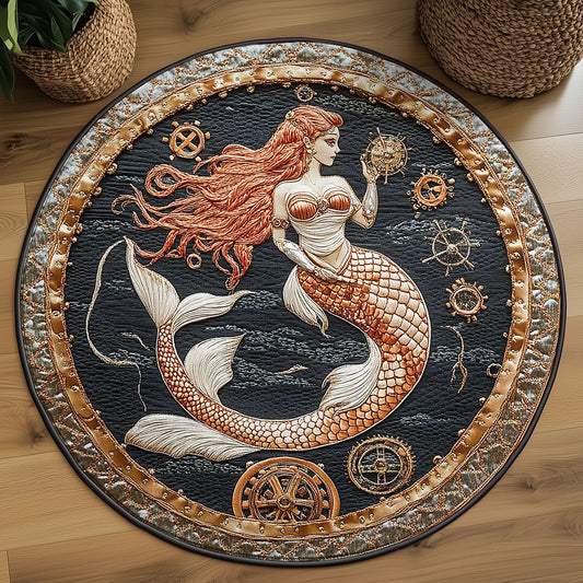 Brave Mermaid WN0805053CL Quilted Round Mat