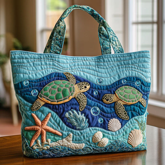 Turtle Voyage CW0110021CL Quilted Tote Bag