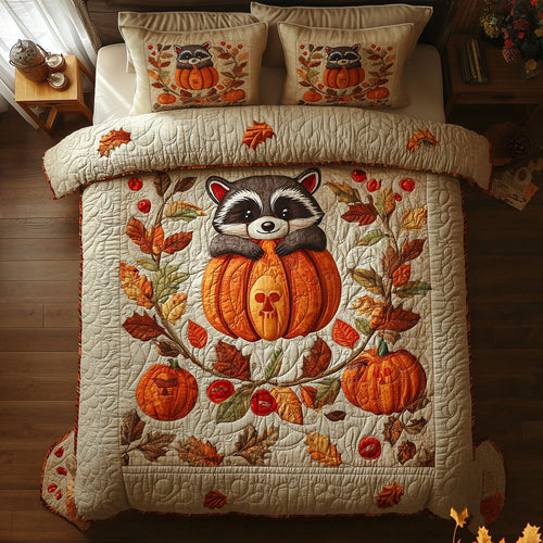 Autumn Wreath Raccoon WY2608021CL Duvet Cover Set