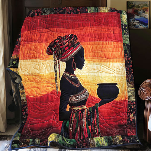 Black Women In Sunset WY1801052CL Quilt