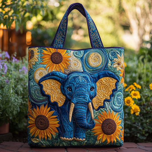 Elephant Bloom WN1010008CL Quilted Tote Bag