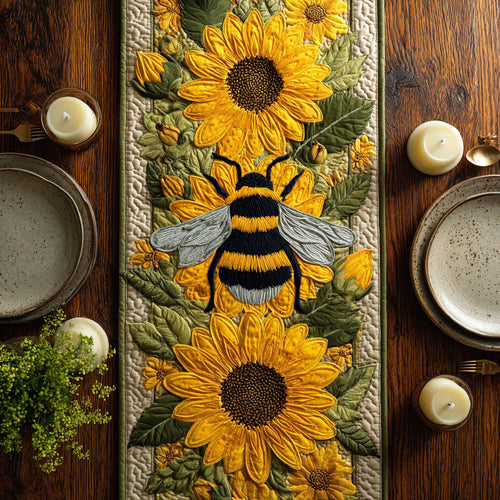 Sunflower Bee CW1707050CL Quilted Table Runner