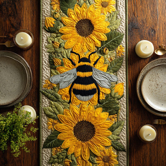 Sunflower Bee CW1707050CL Quilted Table Runner