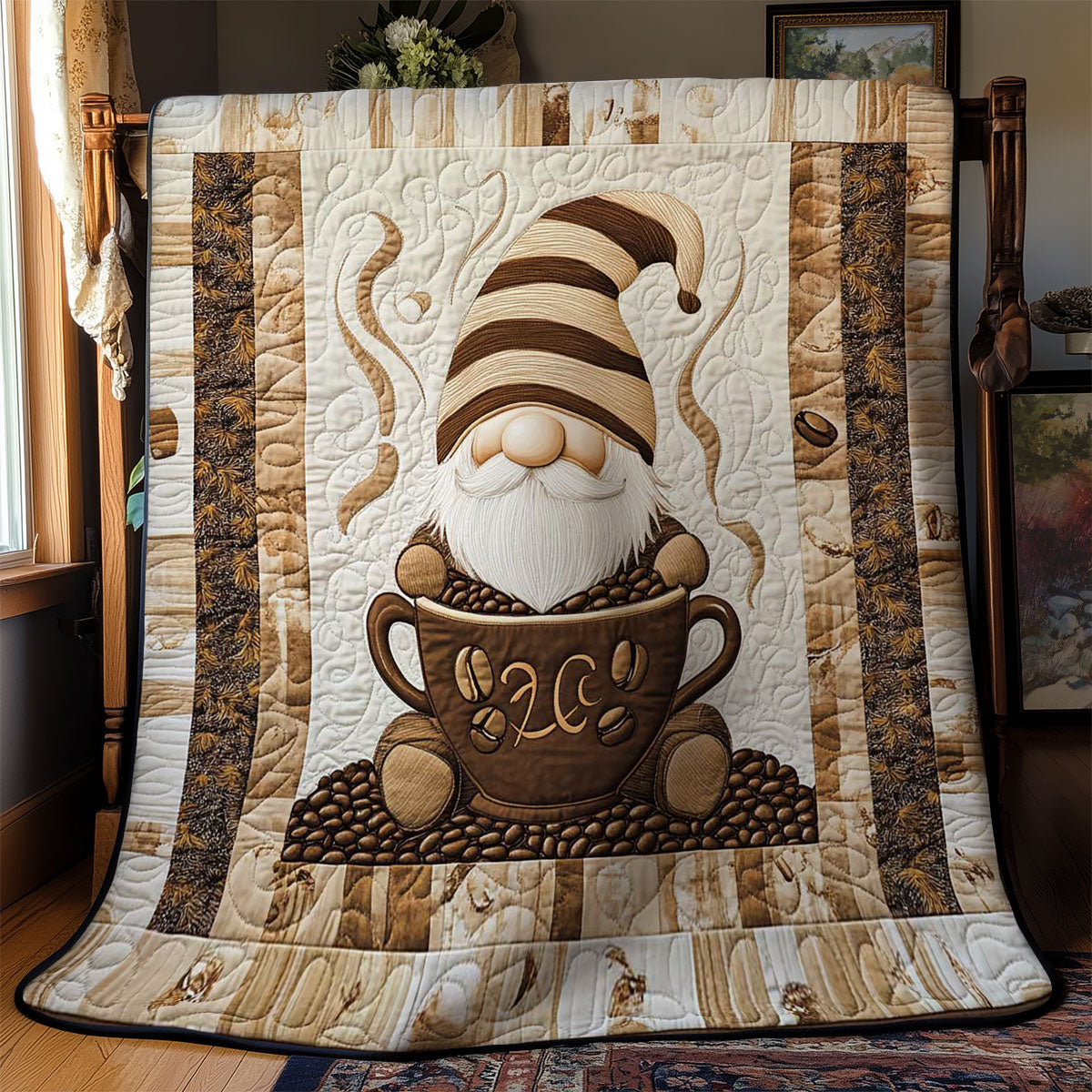 Brewing Happiness Gnome WN2512057CL Quilt